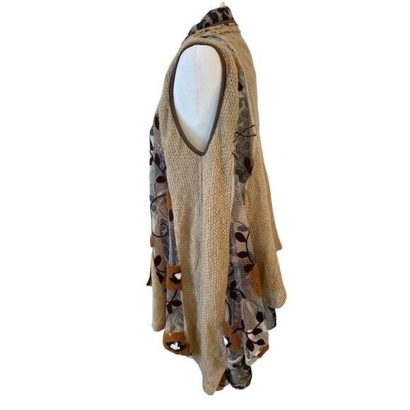 Ania A Mohair Vest Wool Sweater Embroidery Long Asymmetric Cardigan - Picture 2 of 9